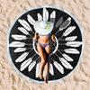 Serviette de Plage Ronde en Fibre Ultra-Fine pour Adultes - Personnalisable, Serviette de Sport et de Bain Absorbante