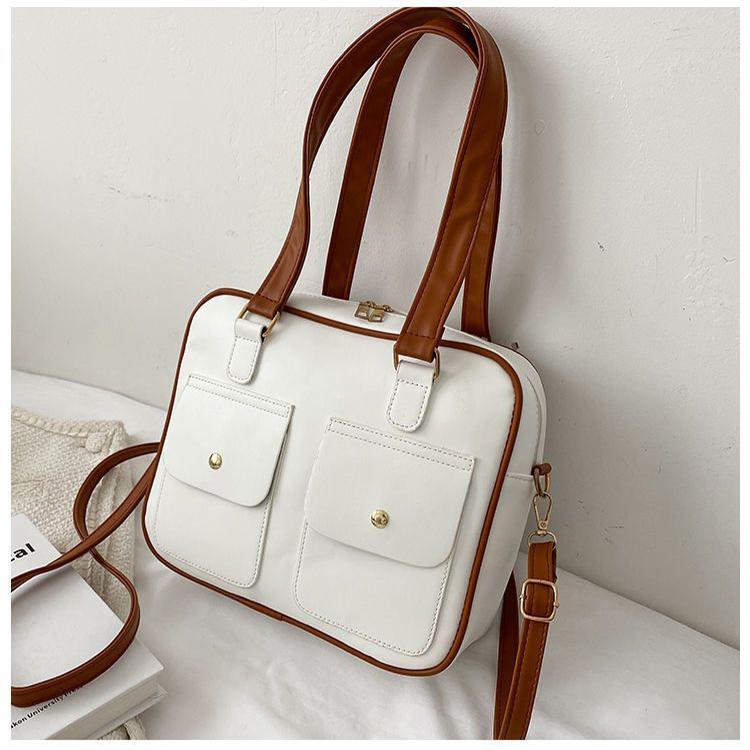 Large Capacity Women's Bag New Trendy Fashionable Style Handheld One Shoulder Commuter Bag Collent Student Classroom Bags
