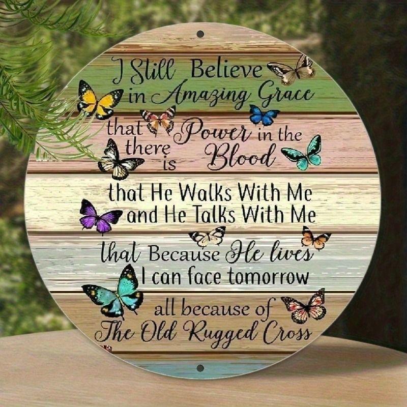 Round Metal Wall Art Butterfly Rustic Inspiring Home Decor