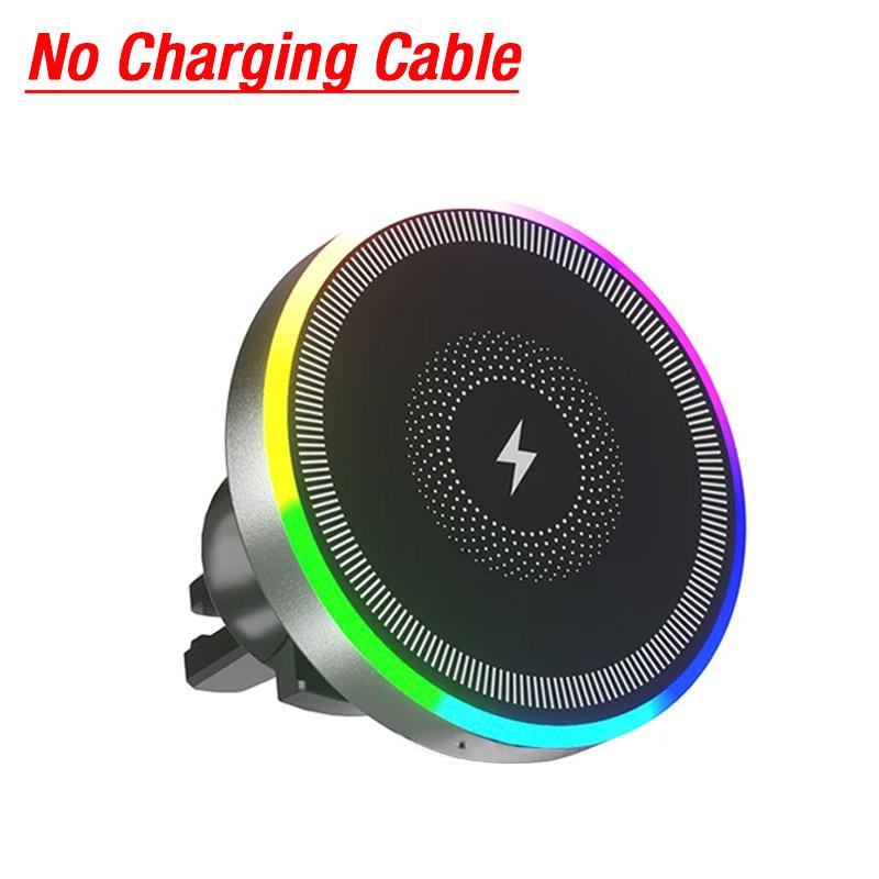 Xiaomi RGB Light Car Magnetic Wireless Charger Phone Holder Air Vent Stand For Magsafe iPhone 16 15 14 13 12 Pro Max Fast Charging Dock