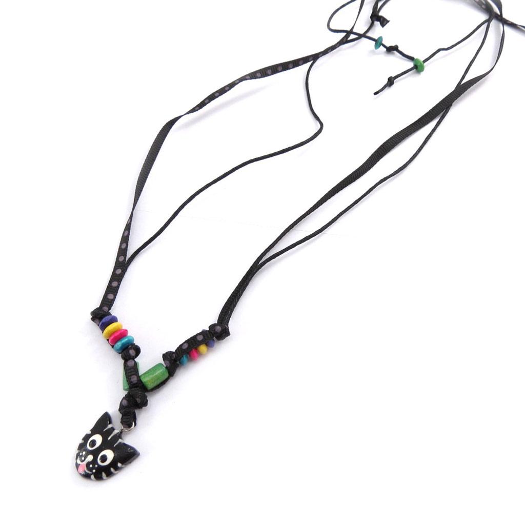 Les Trésors De Lily [J8205] - Black 'Cats' Designer Necklace