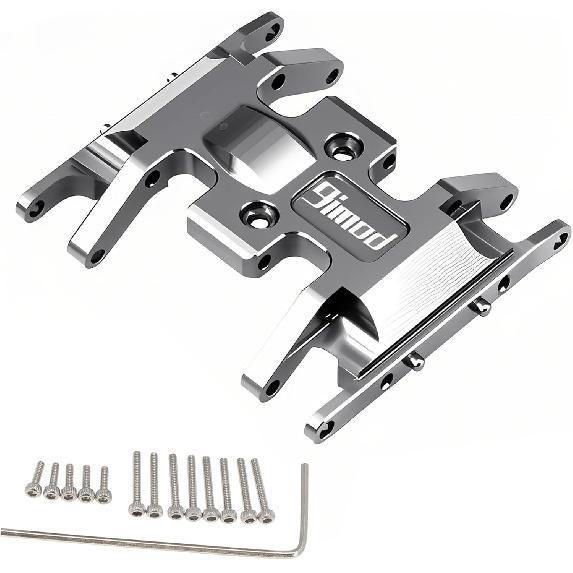 RC Skid Plate for SCX24 Bronco Gladiator Deadbolt C10 Upgrades Parts 1/24 RC Crawler, Aluminum Chassis Transmissions Center Gearbox Protective Plate
