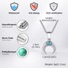 Turquoise Moon Pendant Necklace for Men Boys,Silver Color Stainless Steel Collar,Ethnic Retro Gift