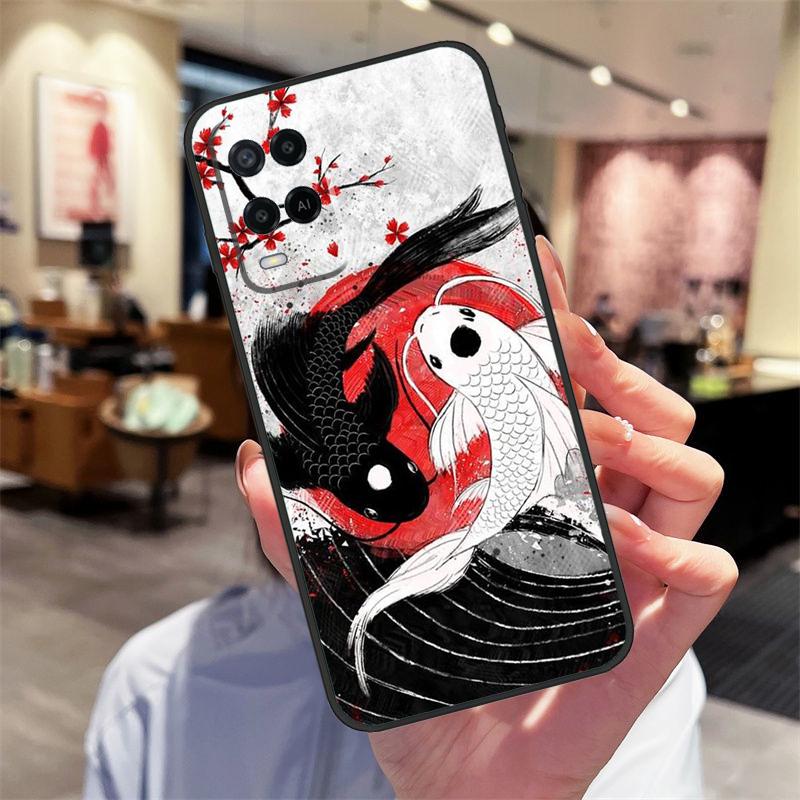 Koi Carp Fish Yin Yang Case For Oppo A40 A60 A80 A18 A38 A58 A78 A98 A16 A76 A96 A15 A17 A77 A74 A94 A54 A57S Cover