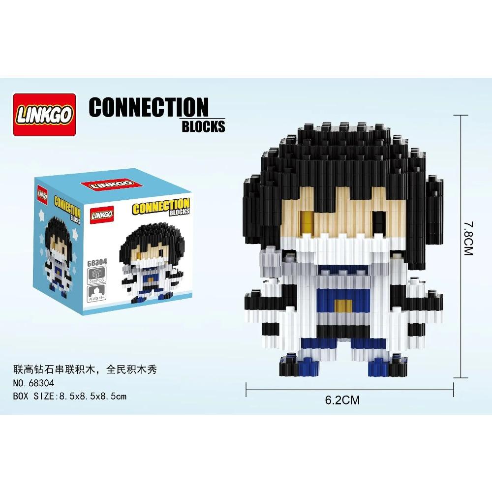 Linkgo Anime Connection Stavebnice Goku Luffy Demon Slayer Nezuko Stitch Pikachu Sasuke 3D Model Mini Cihlová Figurka Hračky