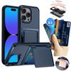 Solid Color Wallet Card Slot 180 ° Flip Bracket Shockproof Phone Case For iPhone 16 Pro Max 14 11 12 13 15 Pro Max Bumper Cover