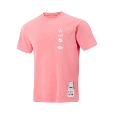 Li Ning Jimmy Butler Sports Fashion Casual Loose Round Neck Letter Print Pattern Professional Basketball T-Shirt Men T-Shirt AHSVC09-1