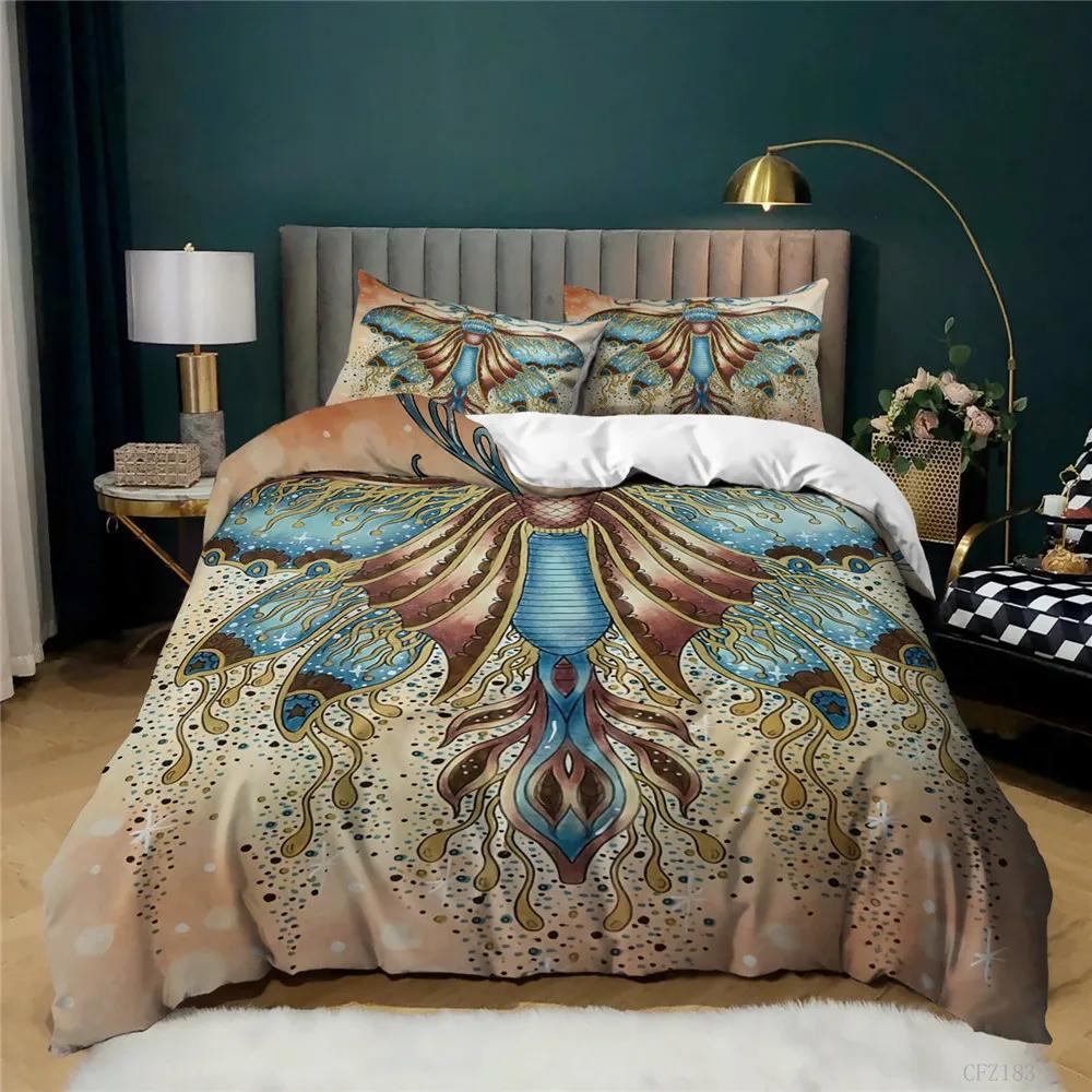 Queen Size Comforter Bedding Sets Insect Butterfly Duvet Cover Set Queen 228x228cm King Thick High Grade Home Bed Comforters 3d