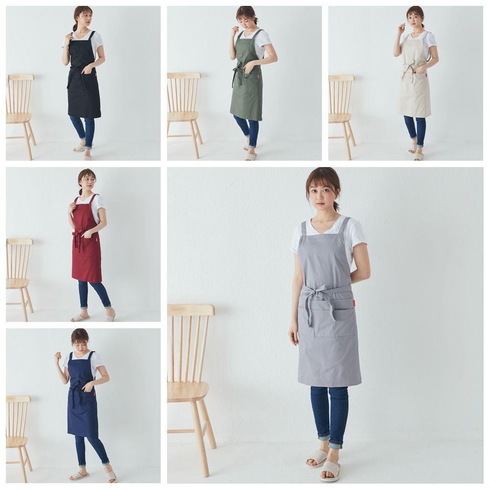Cotton Household Waterproof Apron Hanging Neck Kitchen Apron Japanese-style Apron  Home