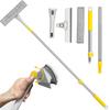JEHONN Squeegee Dry Wiper 126cm Bath Glass Wiper Drain Wiper Cleans Water from Extendable, Mirrors/Walls/Windows/Grounds/Ceilings (Yellow)