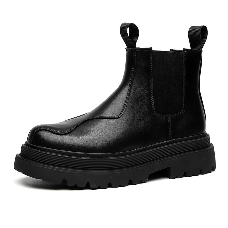 

Высококачественные модные мужские военные ботинки на платформе, стильные мужские туфли на высоком каблуке, повседневные мужские ботинки из натуральной кожи 44 чёрный