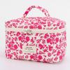 3Pcs Cute Quilted Cosmetic Bag with Pen Case Quilting Storage Bag Floral Printed Adorable Padding Skincare Pouch Ladies Trip Bag