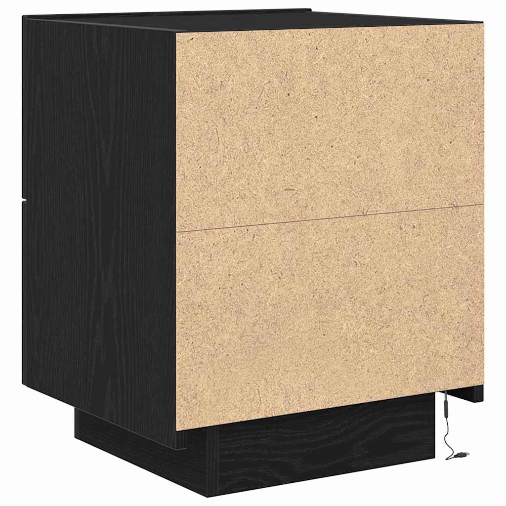 Nightstand Black Oak Look 45 x 40 x 55 cm Engineered Wood