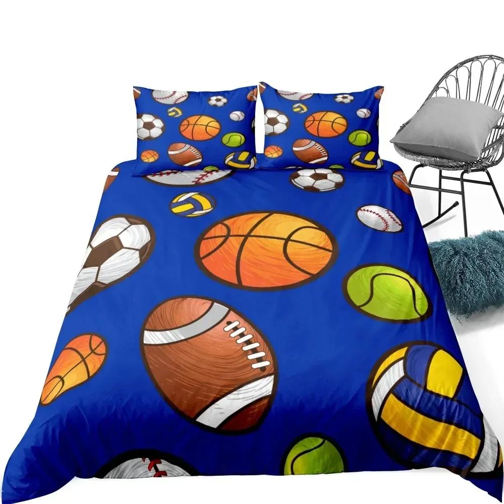 Fantástico juego de funda nórdica con estampado 3D de baloncesto, juego de ropa de cama individual, doble, king y estadounidense, tamaño queen y king, textiles para el hogar
