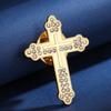 My Shape Strass-Kreuz-Brosche für Damen Herren Edelstahl-Broschen Revers-Pins Anzug-Abzeichen Zubehör Schmuck Party Geschenke