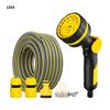 10m Garden Hose with 10 Function Spray Nozzle 4 Connectors Adjustable Water Sprayer for Lawn