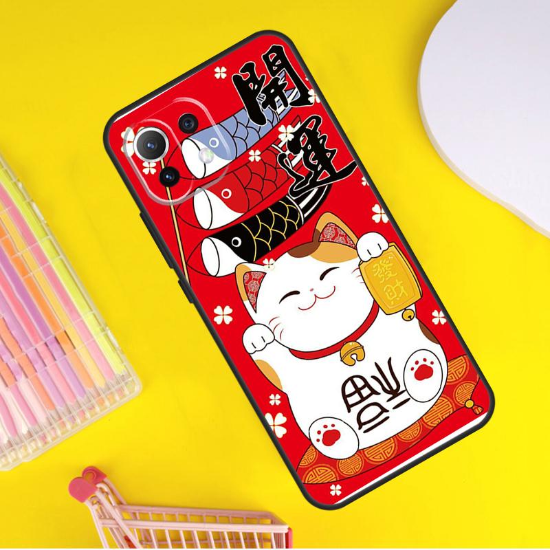 China cute lucky cat Cover For Xiaomi 14 Ultra 13 11T 12T 13T 14T Pro POCO X7 X6 Pro X3 X5 F3 F5 M6 F6 Pro Case