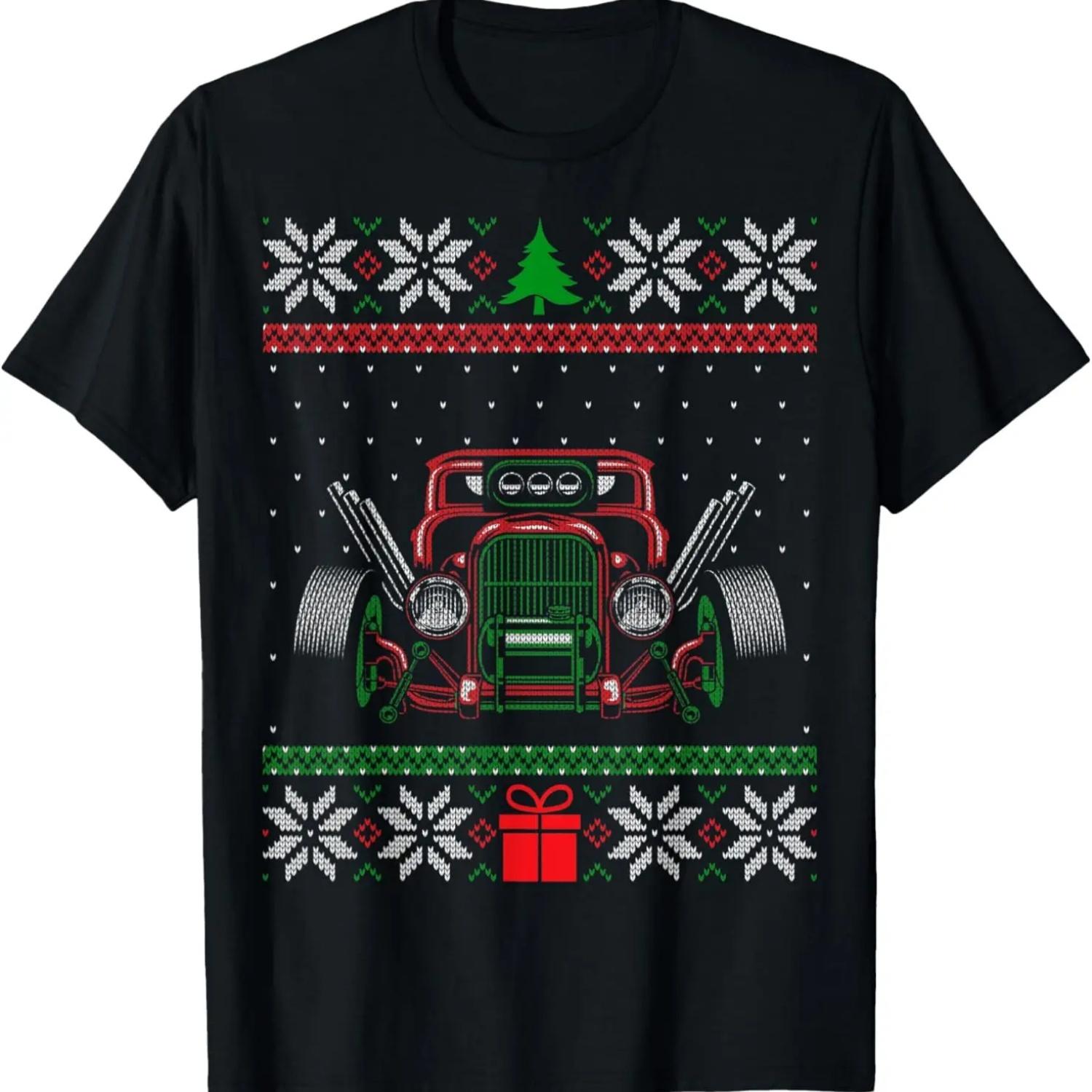 Custom Hot Rod Garage Ugly Christmas Modified Cars Hotrod T-Shirt S чёрный