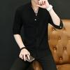 Men's Slim Fit Stand-up Collar Shirt: Short & Long-Sleeved Korean Style for Spring/Autumn