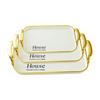 Pack of 3 Reusable Stackable Trays with Handles Sturdy Plastic for Home Organization and Storage