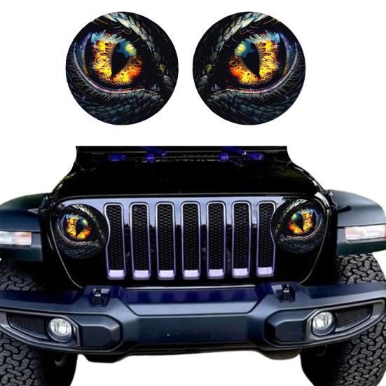 1 Pair Beast Eyes Car Headlight Decals Realistic Reptile Eye Stickers Waterproof PVC Easy Install Unique Car Accessories for Trucks &