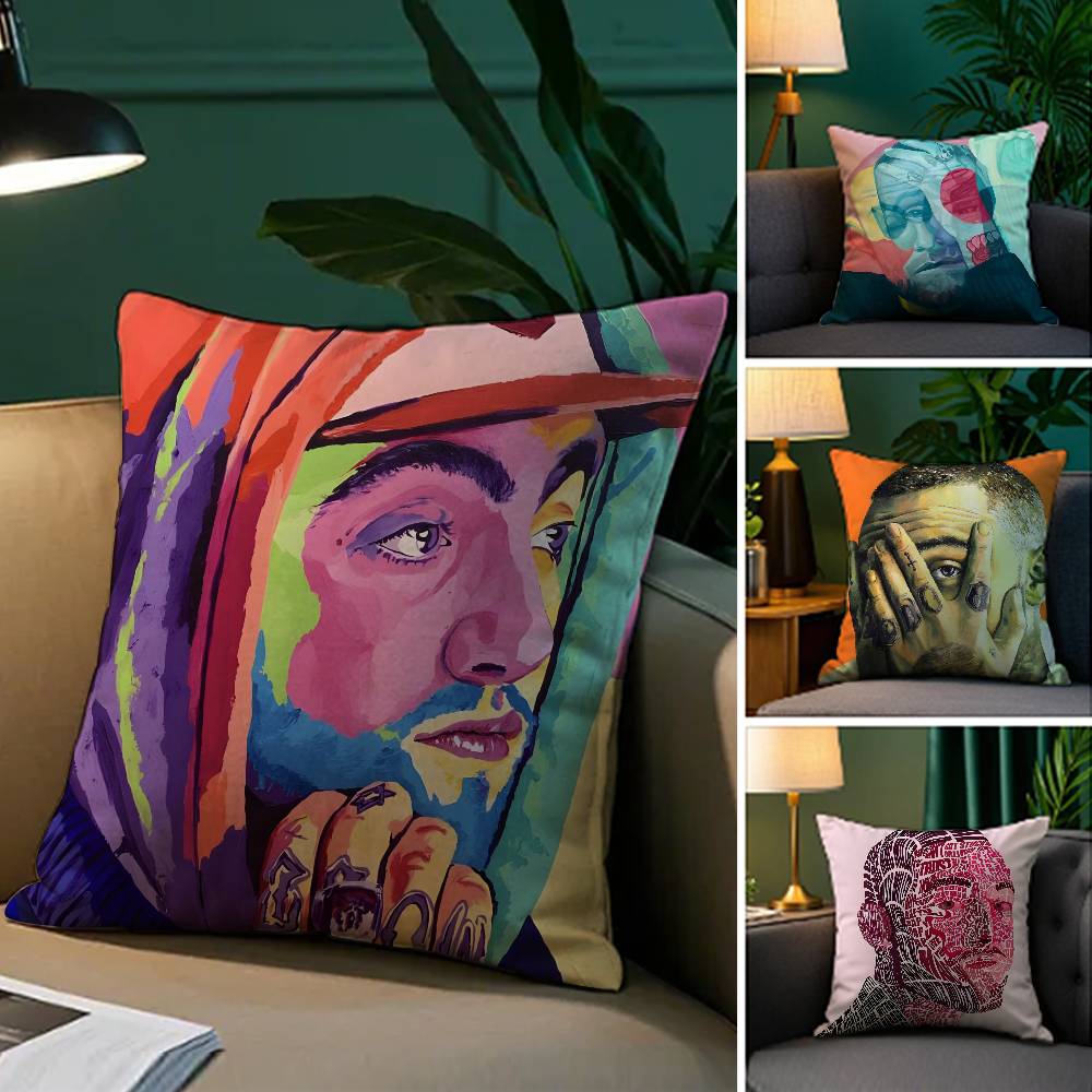 singer Mac Miller-M Pillow Case Silky elegant Comfort Sofa Bed  Invisible zipper Beach pillowcase