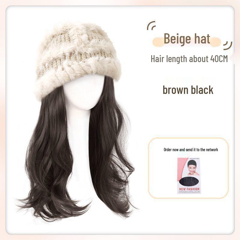 

Женская длинная кудрявая плюшевая шапка-парик - Осень/Зима 2025