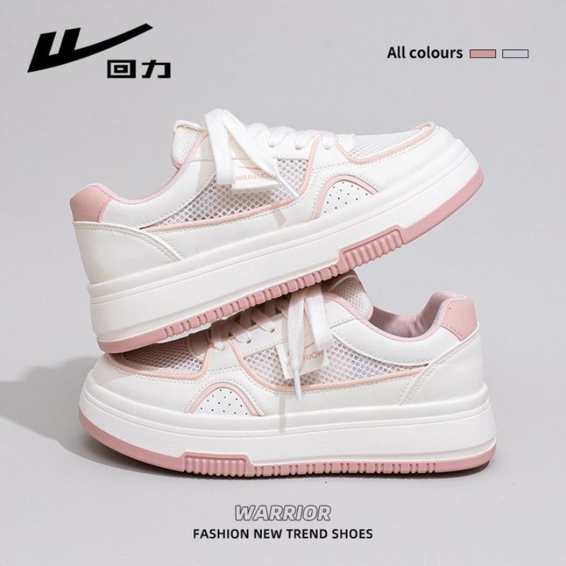 Pink board shoes single mesh breathable women's shoes lightweight and versatile casual shoes sports shoes platform white shoes