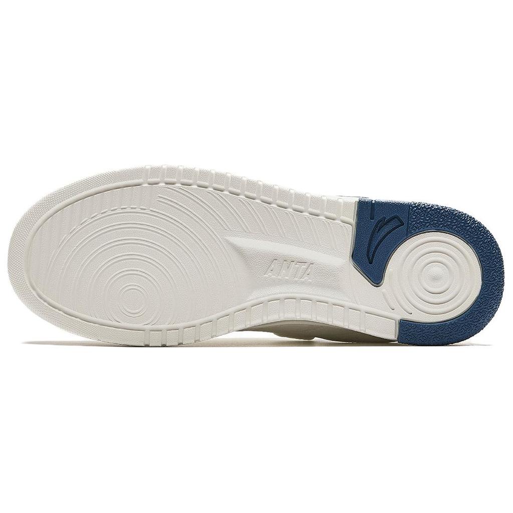 Anta Fabric Synthetic Leather Trendy Versatile Non-Slip Shock Absorption Low-Top Skate Shoes Men Sneakers White Blue 112438016R-2