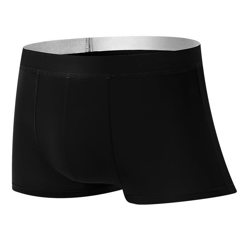 Men's Ice Silk Antibacterial Seamless Boxer Shorts - Lightweight Summer Design