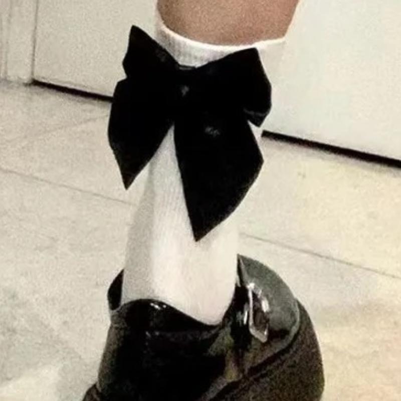 Women Socks Spring Summer White Cute Kawaii Harajuku Sweet Style Lolita Bowknot Female Short Crew Socks Girl Gift Soks