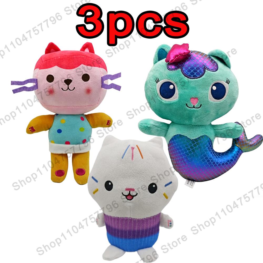 !Nieuwste Gabby Poppenhuis Pluche Speelgoed Mercat Cartoon Knuffeldieren Zeemeermin Kat Pluche Pop Kinderen Verjaardag Kerst Cadeaus 10-30cm