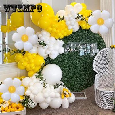 137 Piece Daisy Balloon Arch Wreath Kit Yellow Daisy Flower Helium Balloon Party Decorations Birthday Party Wedding Baby Shower
