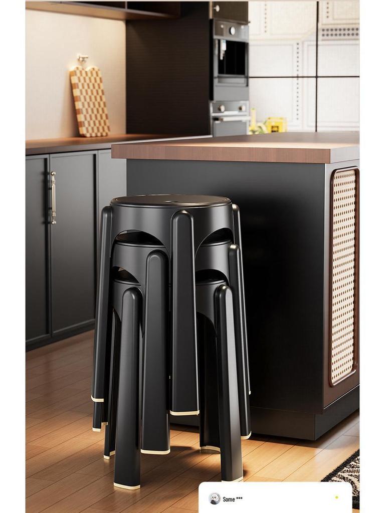 Red Festive High Plastic Stool – Sturdy Household Chair