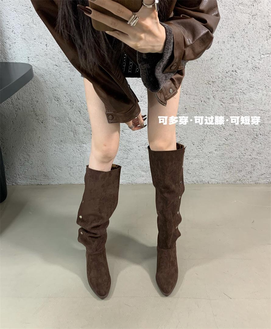 

Этот выпуск тяжёлый~! инс корейские абрикосовые матовые кожаные ботинки на плоской подошве, высокие тонкие ботинки, женские ботинки средней длины, рыцарские ботинки 39 светло-коричневого