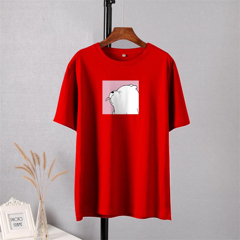 Shellsuning Oversized Cute Printed T Shirts for Women Summer New Basic Couple Clothes Fashion Casual Loose Vintage Cotton Tshirts Female Harajuku Tops