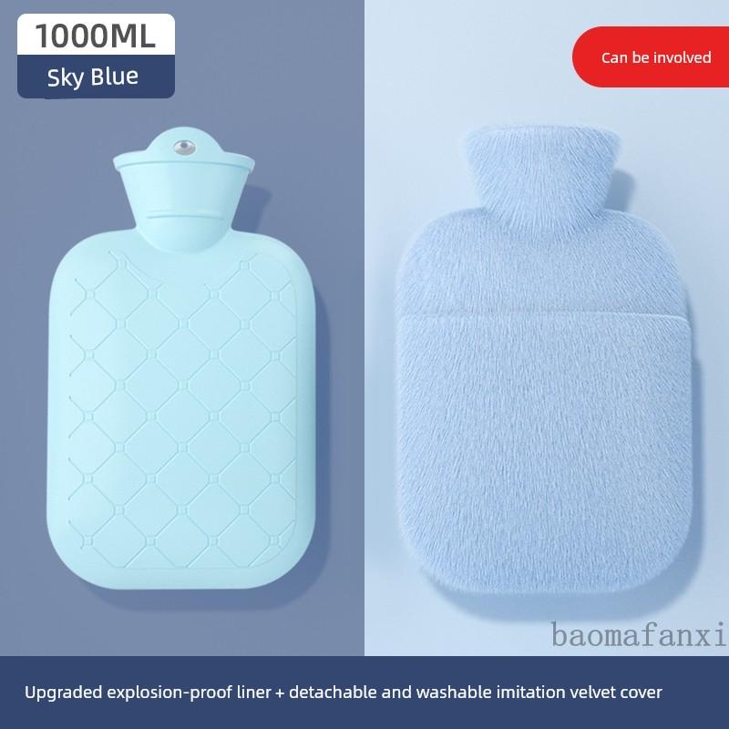 Hot Water Bottle for Warming, Plush Hot Water Bag for Stomach, Bed, and Hand Warming, Explosion-Proof, Suitable for Female Students and Menstrual