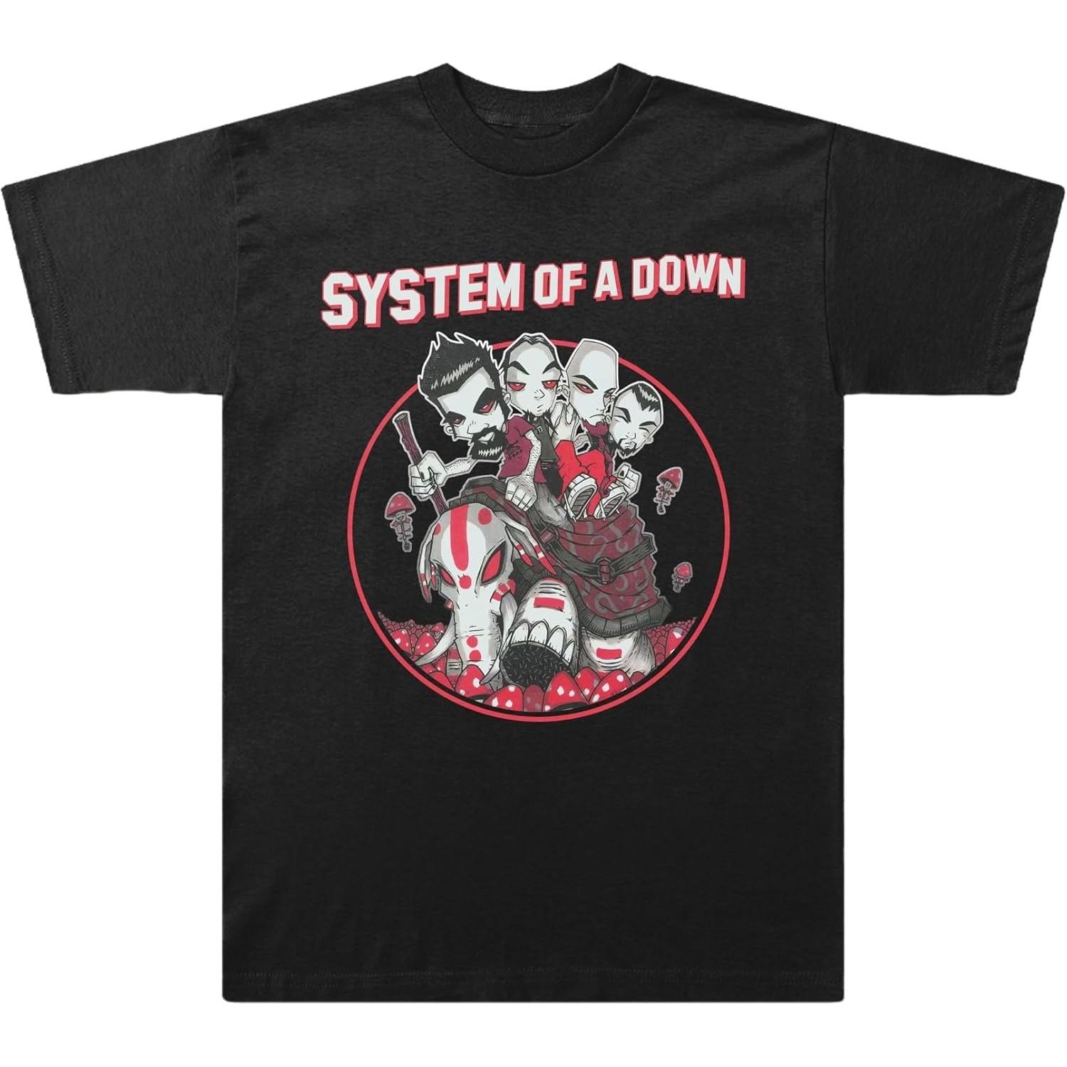 System of a Down Unisex-Adult Mushroom People T-Shirt S чёрный