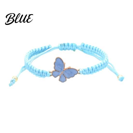 Braided Butterfly Bracelet Handcrafted String Rope Adjustable Cheerleader Wristlet Gift