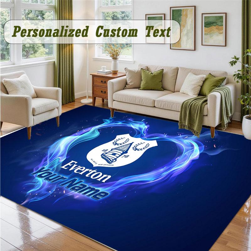 Crystal Velvet Square Rug Custom NameEverton FC Pattern Non Slip Home Floor Decor Rug