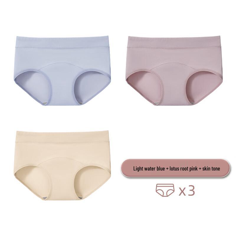 Yalu Women s Antibacterial Cotton Mid-Waist Briefs 3-Pack M