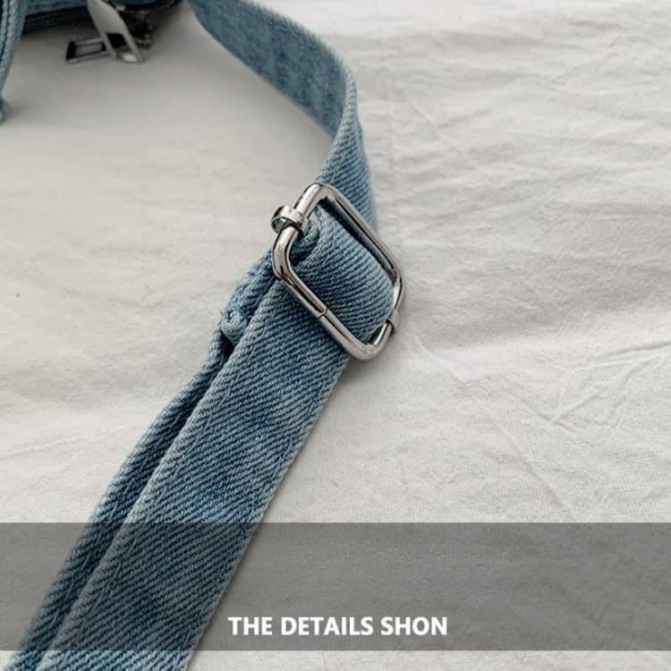 Borsa a tracolla in denim lavato casual