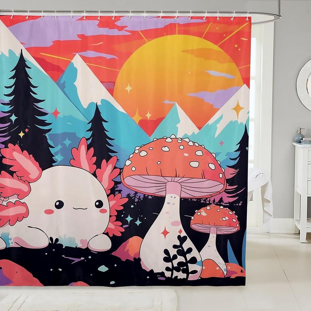 Einhorn Duschvorhang Fantasy Einhorn Thema Badezimmer Duschvorhang Sets Mädchen Mond Galaxie Sternenhimmel Stoff Duschvorhang