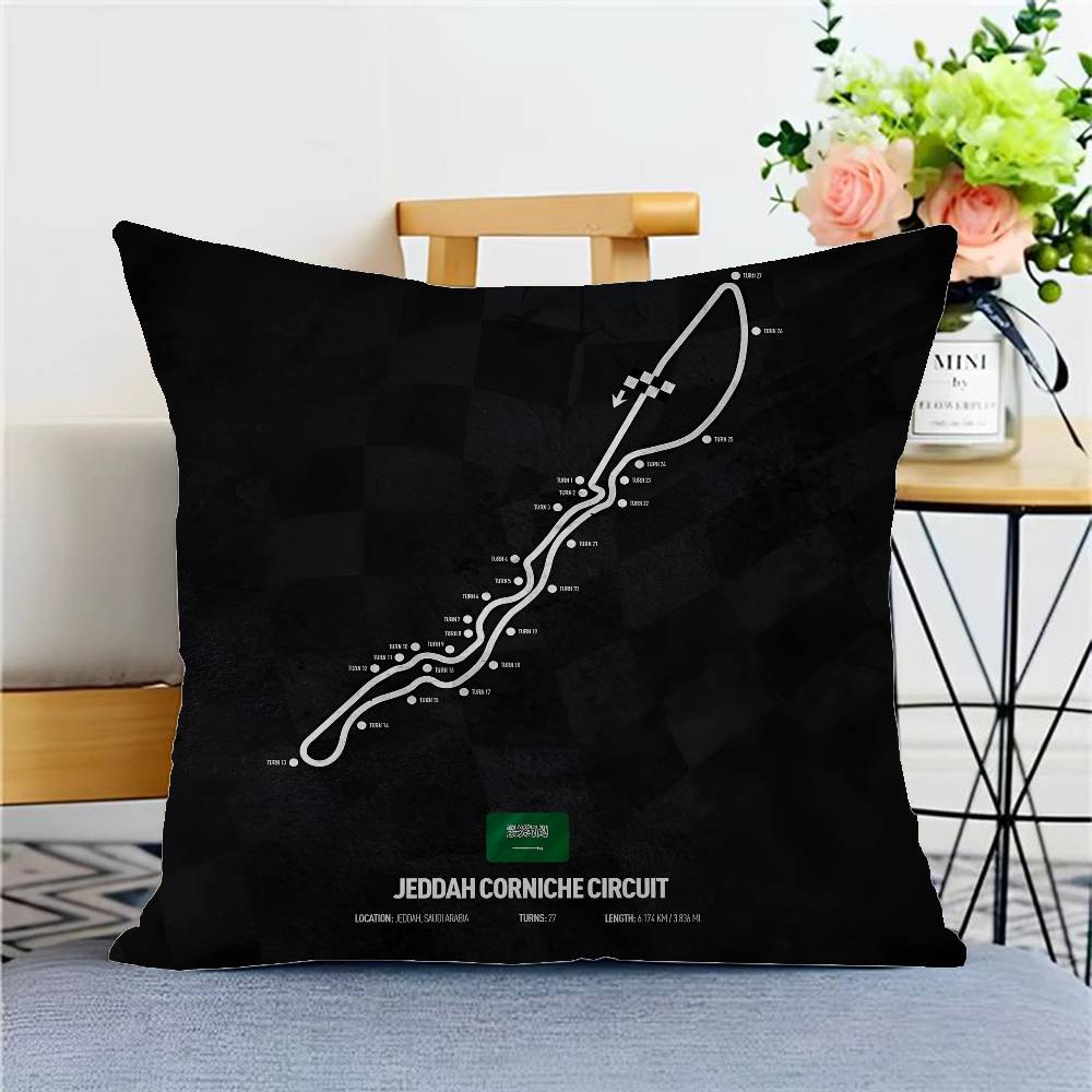 F1 Track Personalized Pillow Cover Kids Bedroom Wild Party Decor Pillowcase Kid Birthday Shower Gift