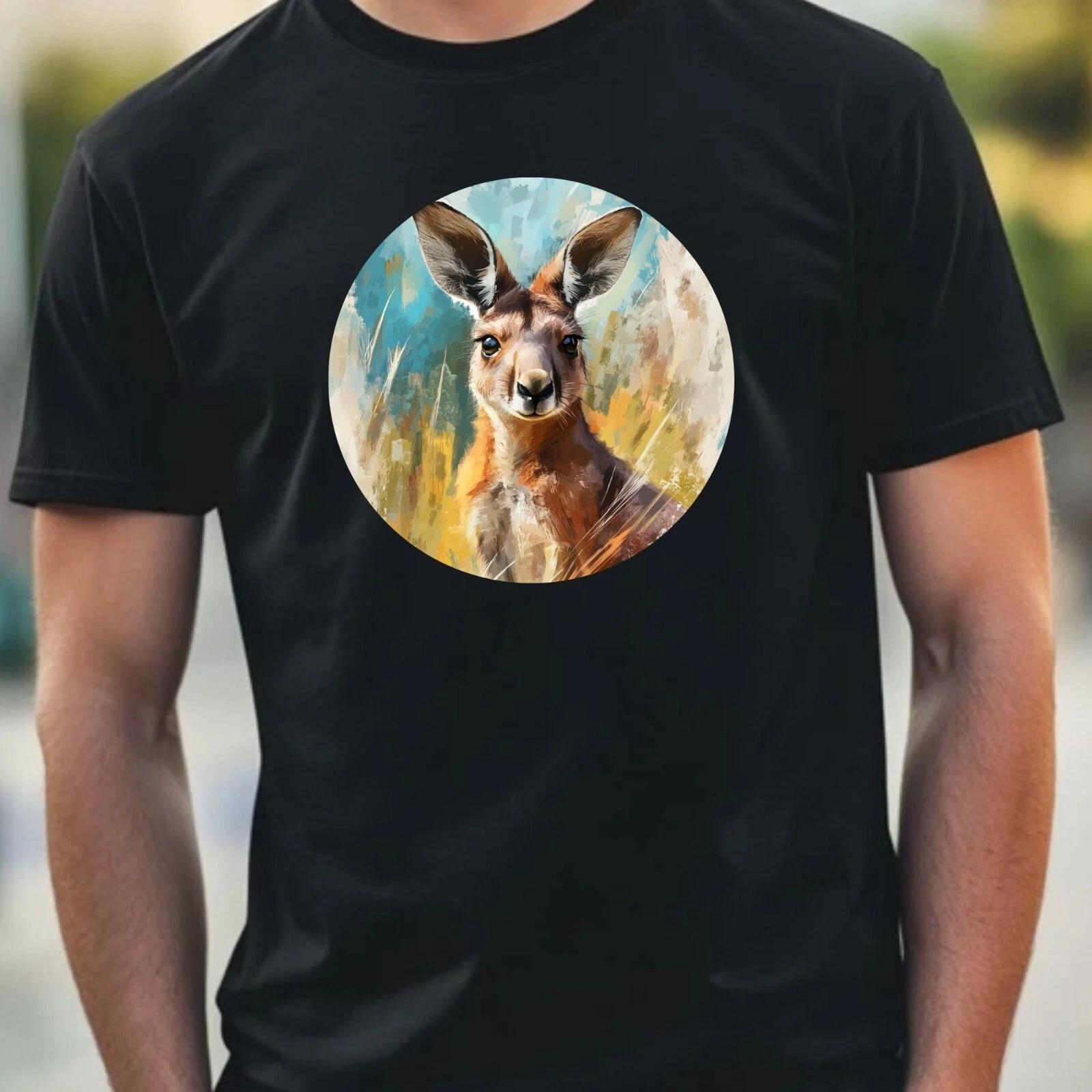 T-Shirt Herren Känguru Portrait Motiv Baumwolle Größe XS bis 5XL XXL