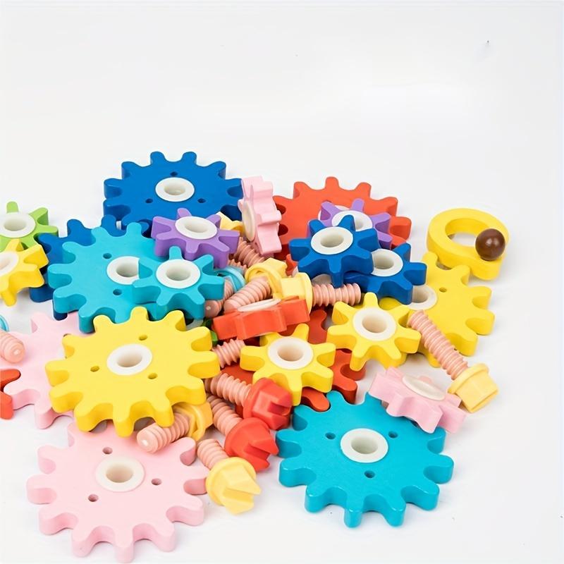 Wooden Gear Toy for Youngsters Smart Puzzle Game with Colorful Gears,Fine Motor Skills Development,Creative Educational Toy for Christmas Gifts,