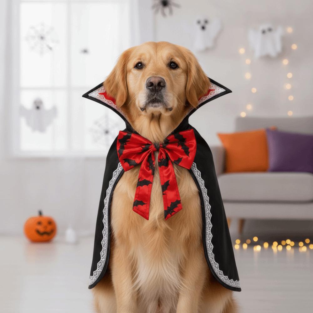 Stand Collar Dog Halloween Cape Open Chest Cat Wizard Robe Pet Bat Cloak  Dog Clothing