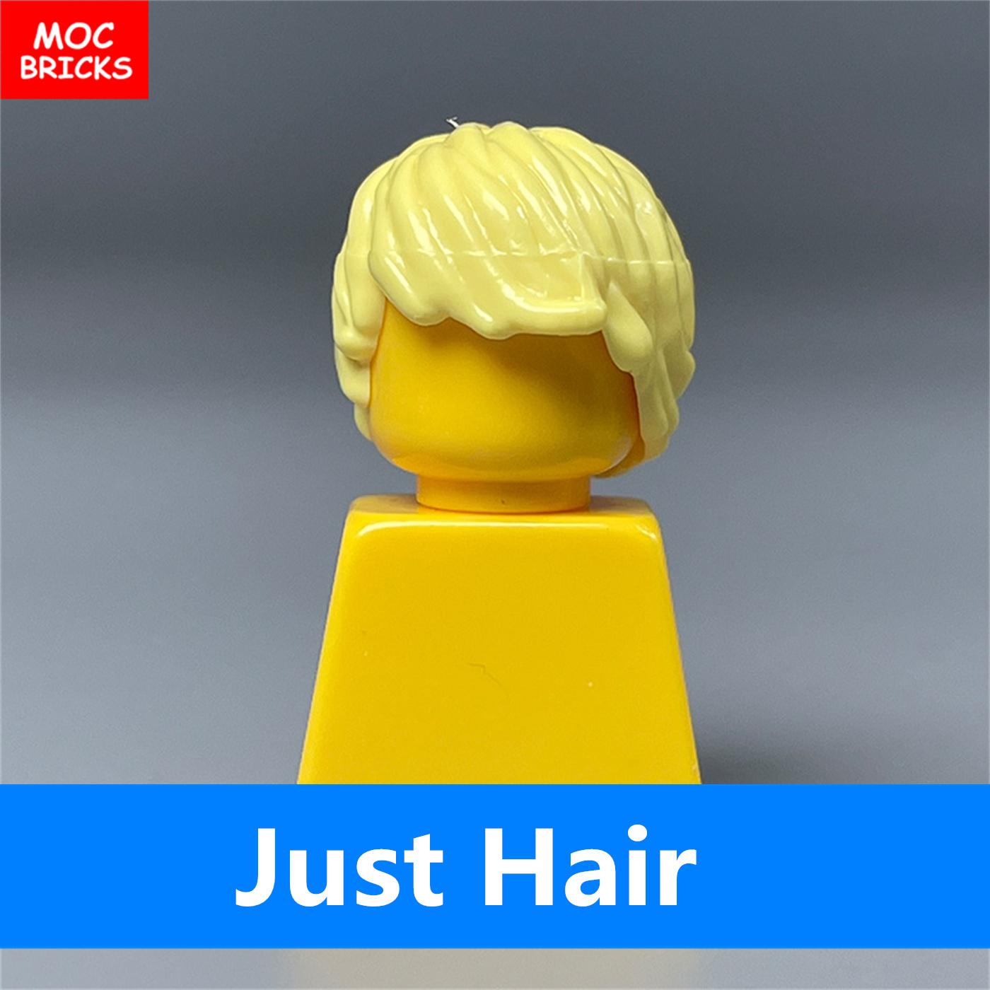 

10pcs MOC Bricks Cover Forehead Male Boys Hairs Action Figure Learning-Focused Constructing Blocks Children Kids Playthings