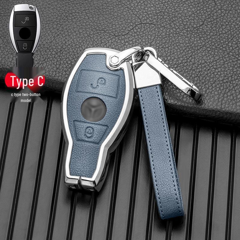 Compatible with Mercedes-Benz GLA, GLC, V-Class, A-Class, and C-Class 2018-2019 Models, This Two/three-button Full-cover Metal Key Case.