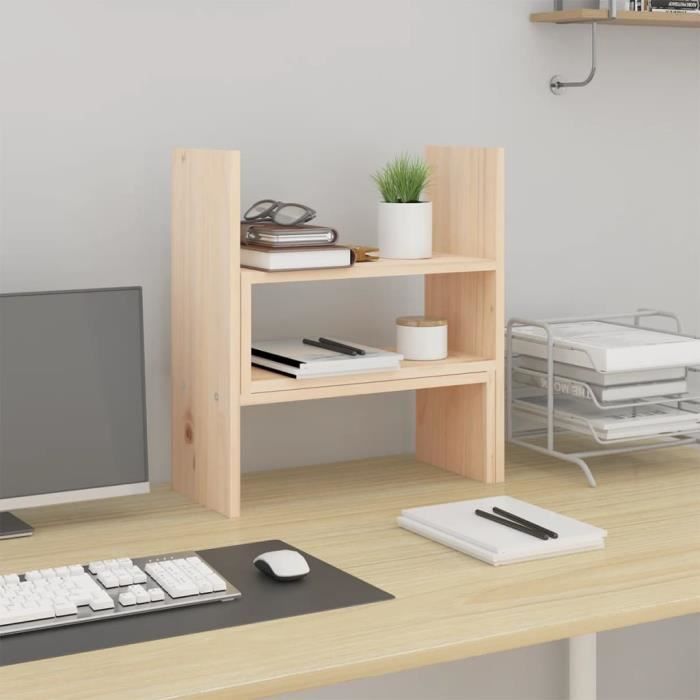 VidaXL Monitor Stand (39-72)x17x43 Cm Solid Pine Wood 814009